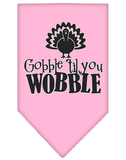 Gobble til You Wobble Screen Print Bandana Light Pink Large