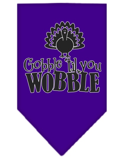 Gobble til You Wobble Screen Print Bandana Purple Large