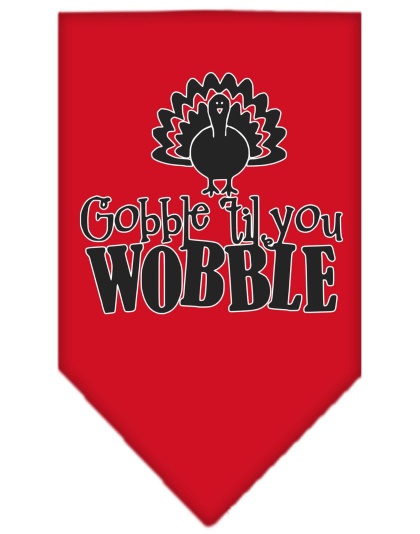 Gobble til You Wobble Screen Print Bandana Red Large