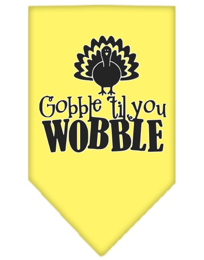 Gobble til You Wobble Screen Print Bandana Yellow Large