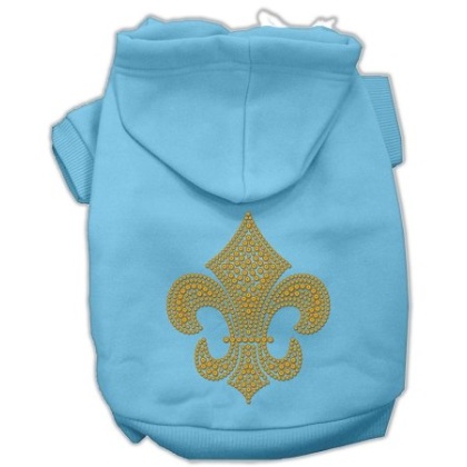 Gold Fleur De Lis Hoodie Baby Blue L