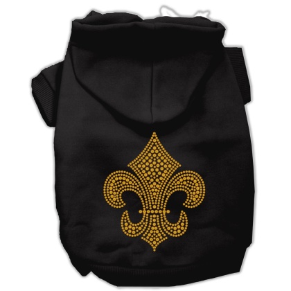 Gold Fleur De Lis Hoodie Black L