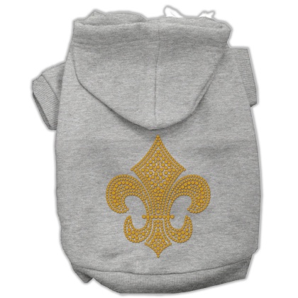 Gold Fleur De Lis Hoodie Grey L