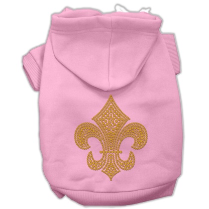 Gold Fleur De Lis Hoodie Pink L