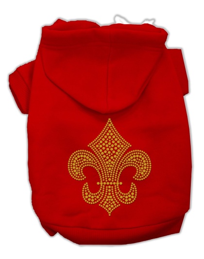 Gold Fleur De Lis Hoodie Red L