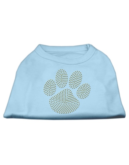 Gold Paw Rhinestud Shirt Baby Blue L