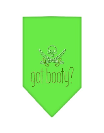 Got Booty Rhinestone Bandana Lime Green Large