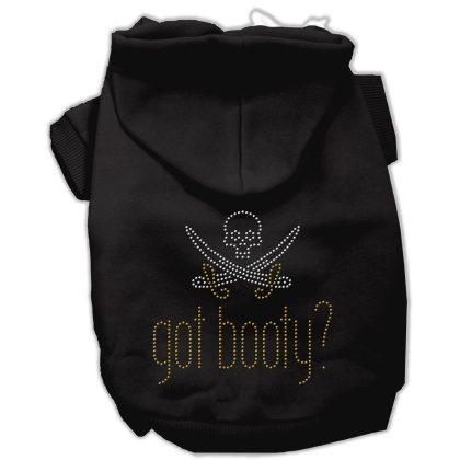 Got Booty Rhinestone Hoodies Black L