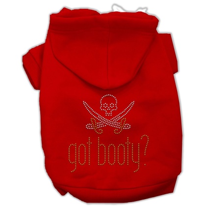 Got Booty Rhinestone Hoodies Red L