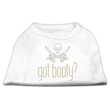 Got Booty? Rhinestone Shirts White L