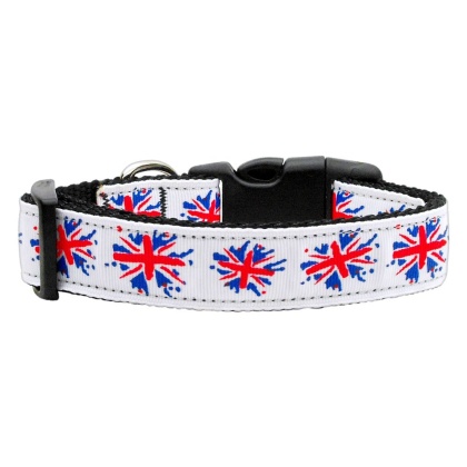 Graffiti Union Jack(UK Flag) Nylon Ribbon Collar Large