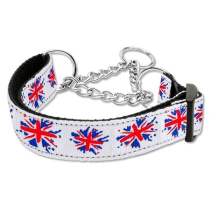 Graffiti Union Jack(UK Flag) Nylon Ribbon Collar Martingale Large