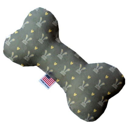 Gray Bunnies 10 inch Canvas Bone Dog Toy