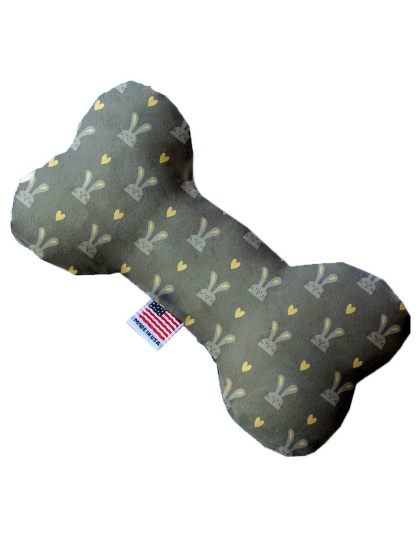 Gray Bunnies 10 inch Canvas Bone Dog Toy