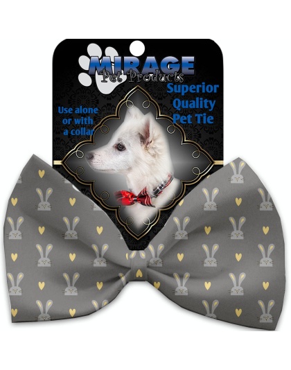 Gray Bunnies Pet Bow Tie