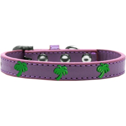 Green Palm Tree Widget Dog Collar Lavender Size 10