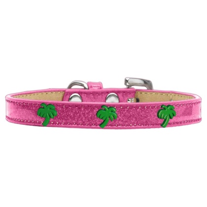 Green Palm Tree Widget Dog Collar Pink Ice Cream Size 10