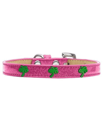 Green Palm Tree Widget Dog Collar Pink Ice Cream Size 10