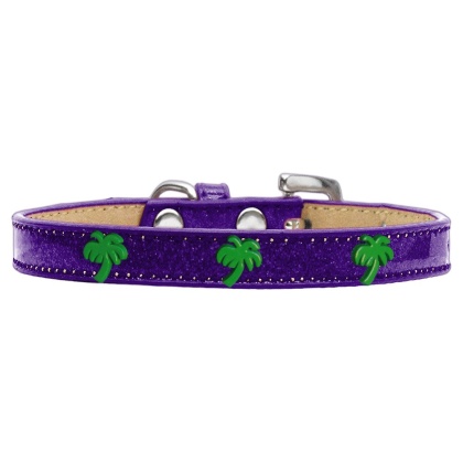 Green Palm Tree Widget Dog Collar Purple Ice Cream Size 10