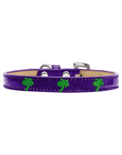 Green Palm Tree Widget Dog Collar Purple Ice Cream Size 10