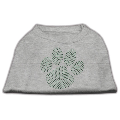 Green Paw Rhinestud Shirts Grey L