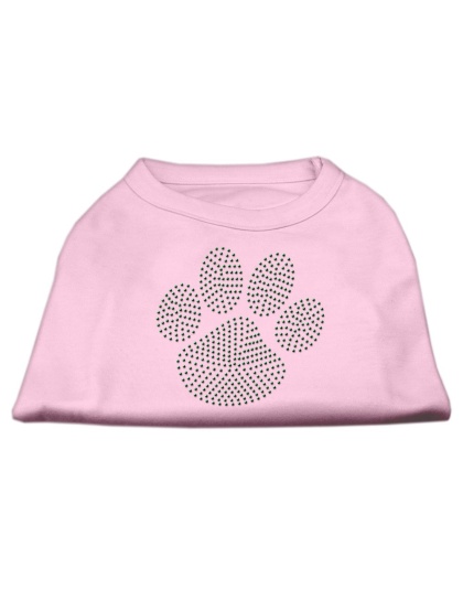 Green Paw Rhinestud Shirts Light Pink L