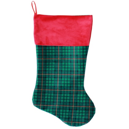 Green Plaid Christmas Stocking