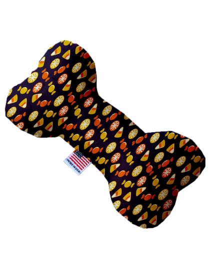 Halloween Candy Confetti 10 Inch Canvas Bone Dog Toy