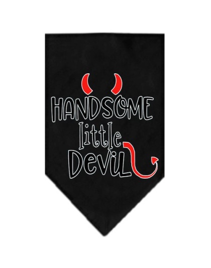 Handsome Little Devil Screen Print Bandana Black Large