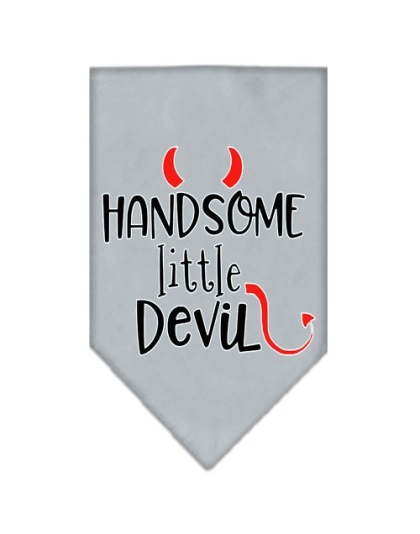 Handsome Little Devil Screen Print Bandana Grey Large