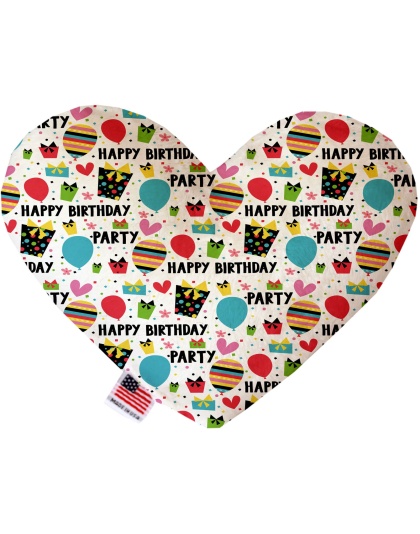 Happy Birthday 6 inch Canvas Heart Dog Toy