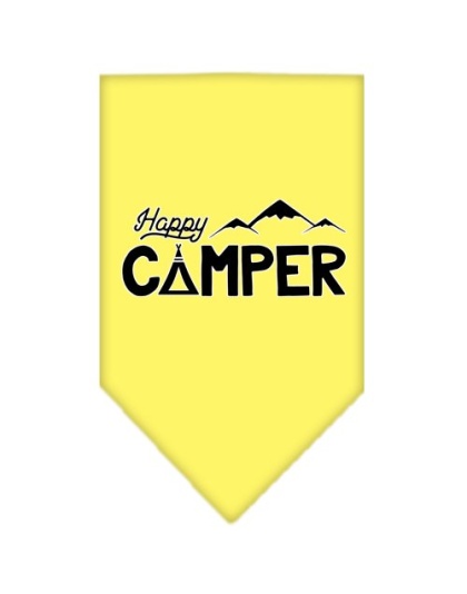 Happy Camper Screen Print Bandana Yellow Large