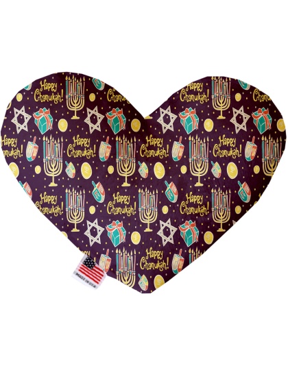 Happy Chanukah 6 Inch Canvas Heart Dog Toy