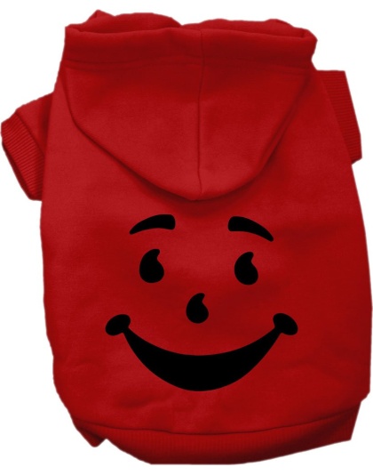 Happy Drink Man Costume Screen Print Dog Hoodie Red Size XS
