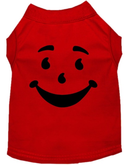 Happy Drink Man Costume Screen Print Dog Shirt Red Size XS
