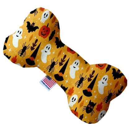 Happy Halloween 10 Inch Canvas Bone Dog Toy