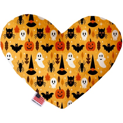 Happy Halloween 6 Inch Canvas Heart Dog Toy