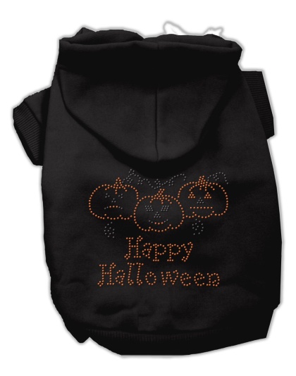 Happy Halloween Rhinestone Hoodies Black L