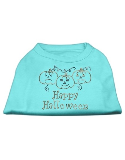 Happy Halloween Rhinestone Shirts Aqua L