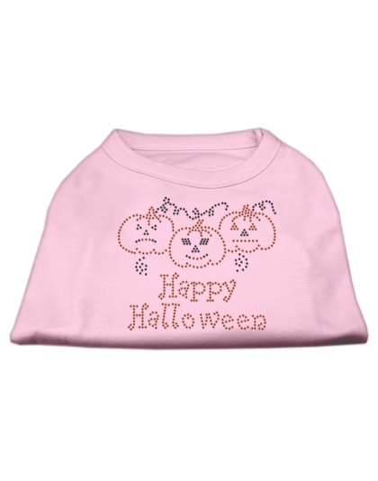 Happy Halloween Rhinestone Shirts Light Pink L