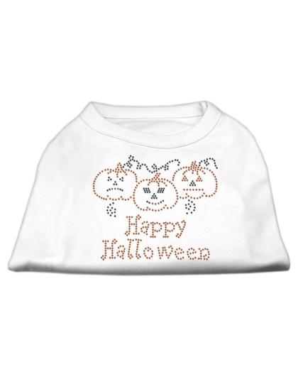 Happy Halloween Rhinestone Shirts White L