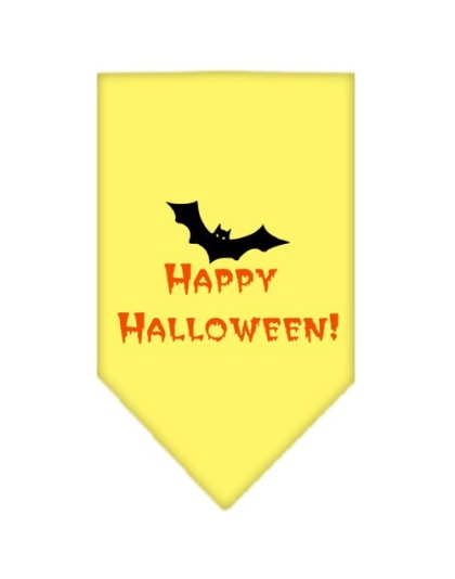 Happy Halloween Screen Print Bandana Yellow Large