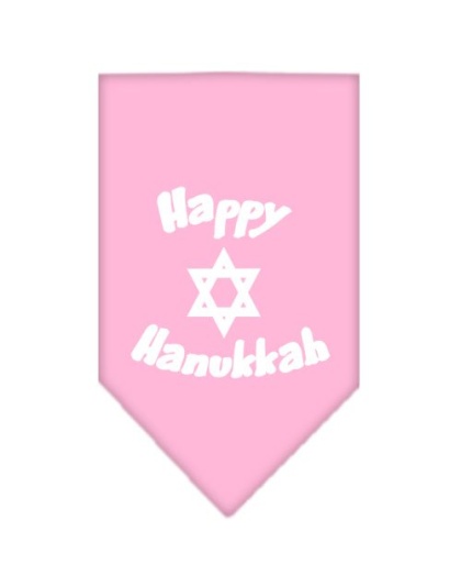 Happy Hanukkah Screen Print Bandana Light Pink Large