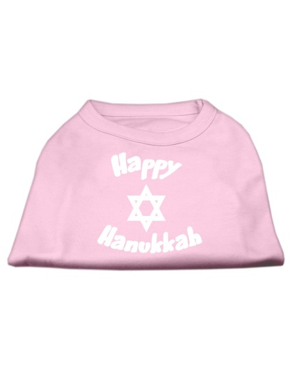 Happy Hanukkah Screen Print Shirt Light Pink Lg