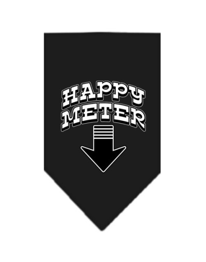 Happy Meter Screen Print Bandana Black Large