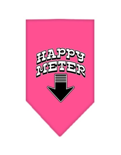 Happy Meter Screen Print Bandana Bright Pink Large