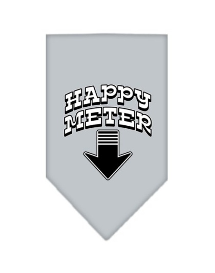 Happy Meter Screen Print Bandana Grey Large