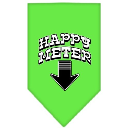 Happy Meter Screen Print Bandana Lime Green Large