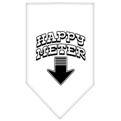 Happy Meter Screen Print Bandana White Large