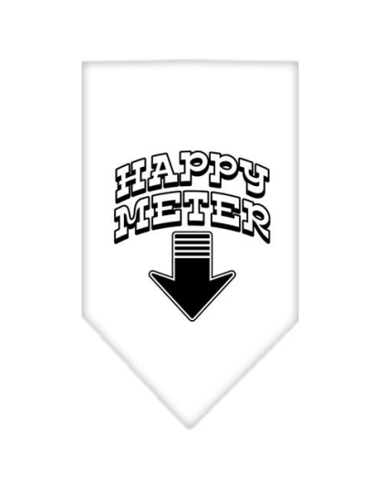 Happy Meter Screen Print Bandana White Large